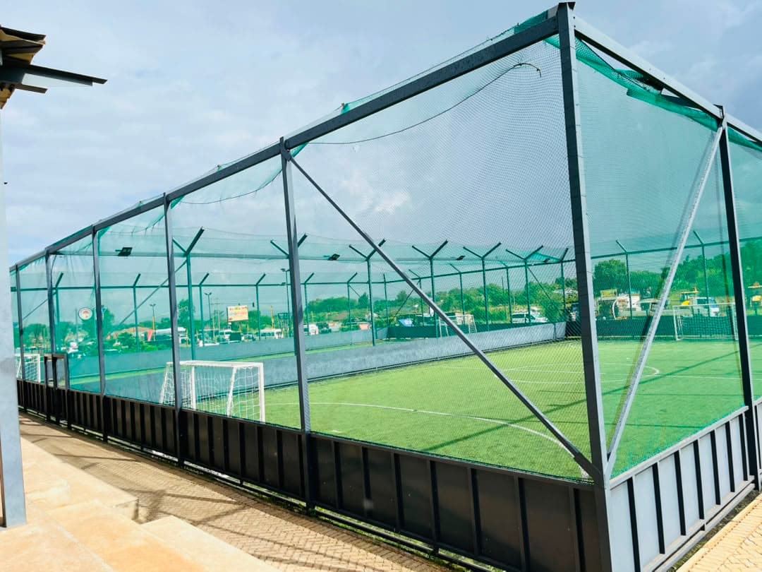 Inside the floodlit Madfutsal futsal cage at Madokero Mall